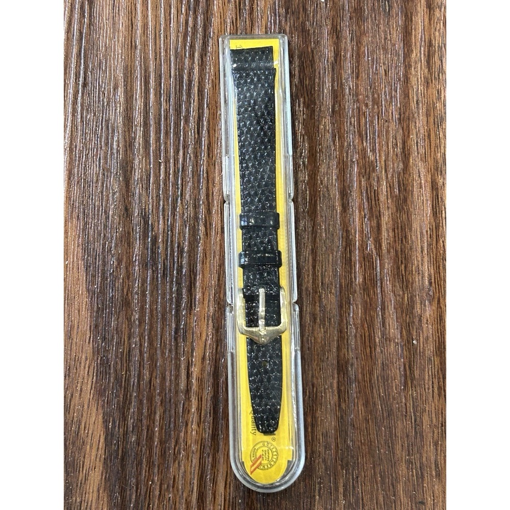 Hirsch Rainbow Lizard Leather Watch Band Strap Black 12mm SHORT Quick Release